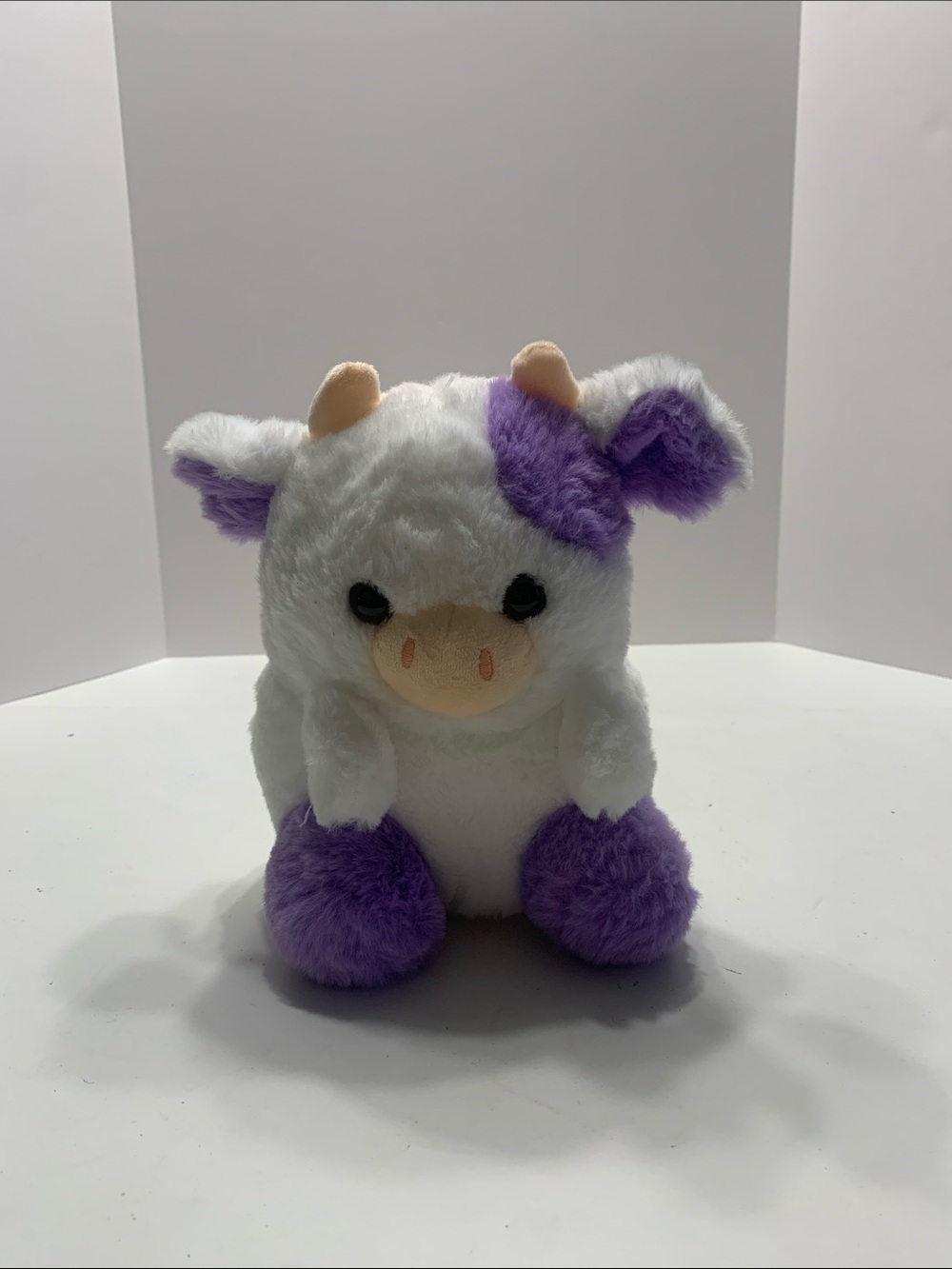 Cute Purple & White Cow Plush Stuffed Animal - Soft Kids Toy